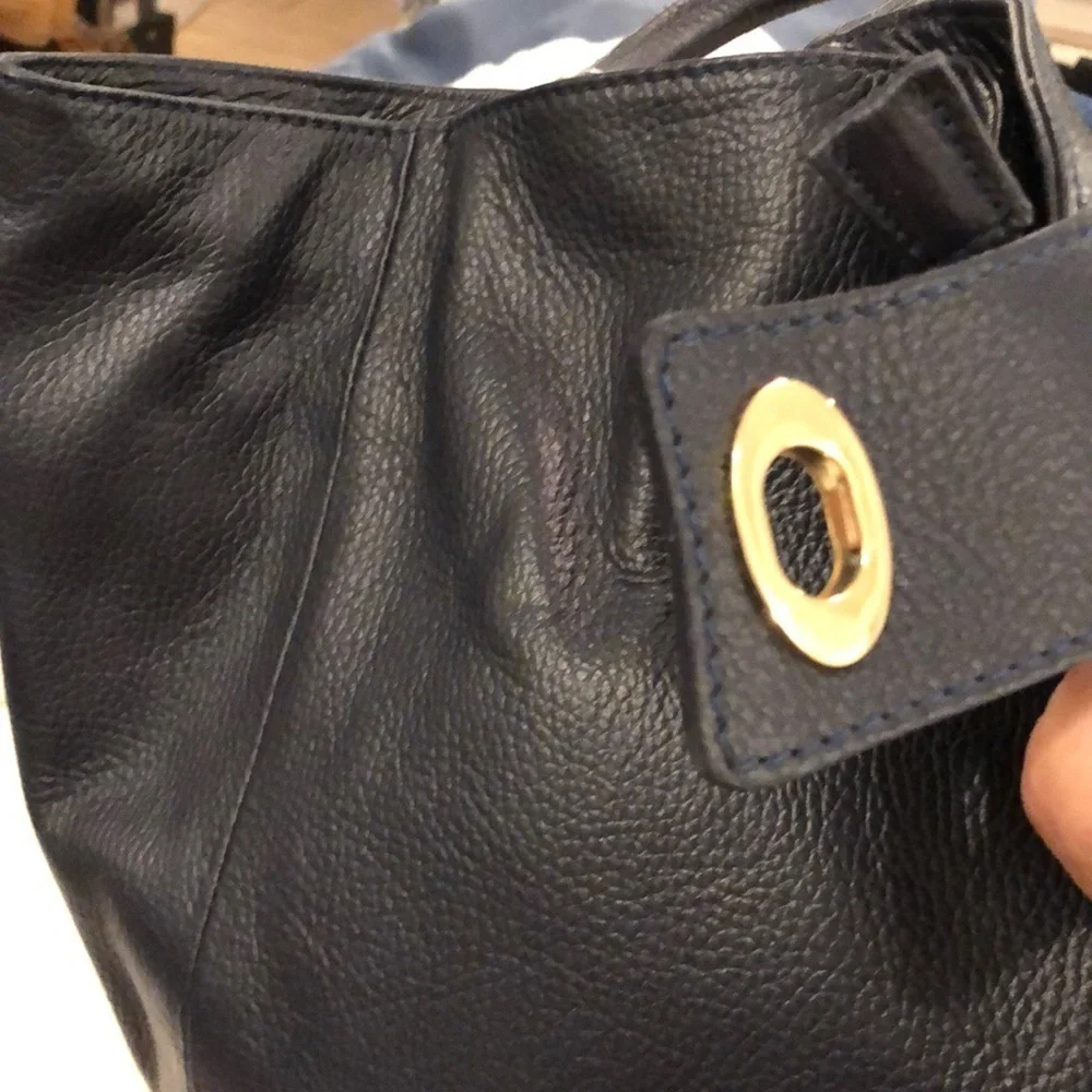 LEATHER BACKPACK/HANDBAG in Deep Navy NWT